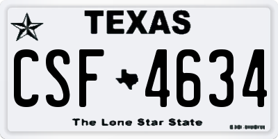 TX license plate CSF4634