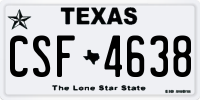 TX license plate CSF4638