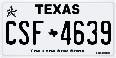 TX license plate CSF4639