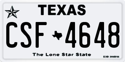 TX license plate CSF4648