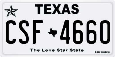 TX license plate CSF4660