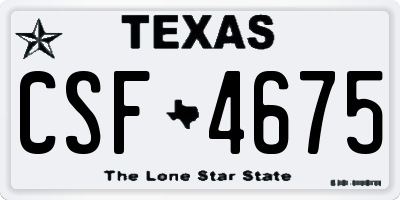 TX license plate CSF4675