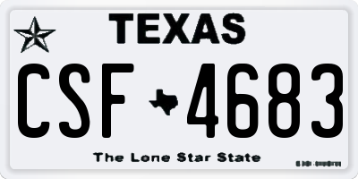 TX license plate CSF4683