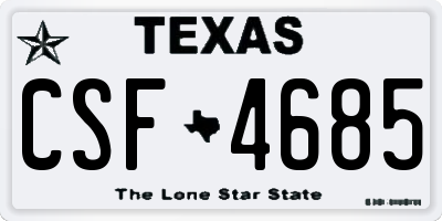 TX license plate CSF4685