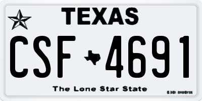 TX license plate CSF4691