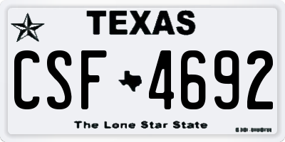 TX license plate CSF4692