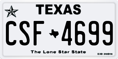 TX license plate CSF4699