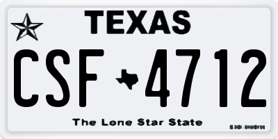 TX license plate CSF4712