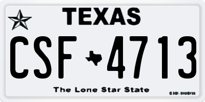 TX license plate CSF4713