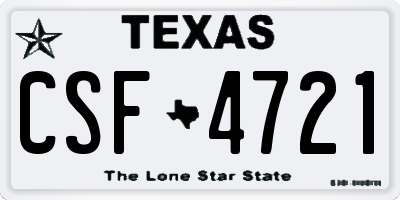TX license plate CSF4721