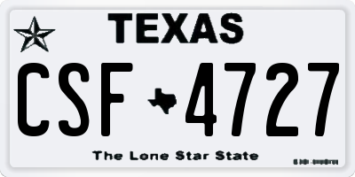TX license plate CSF4727