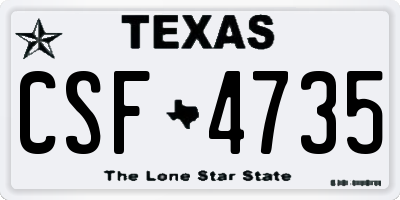 TX license plate CSF4735