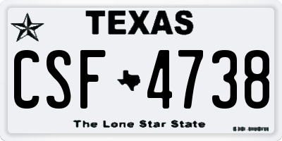 TX license plate CSF4738