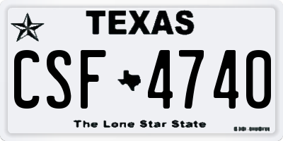 TX license plate CSF4740