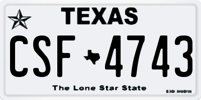 TX license plate CSF4743
