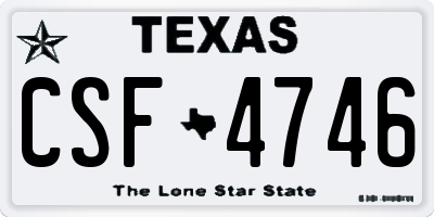 TX license plate CSF4746