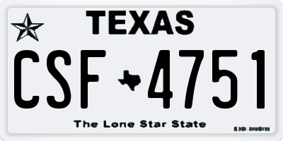 TX license plate CSF4751