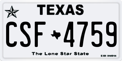 TX license plate CSF4759