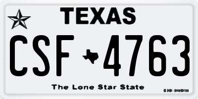 TX license plate CSF4763