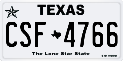 TX license plate CSF4766