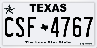TX license plate CSF4767