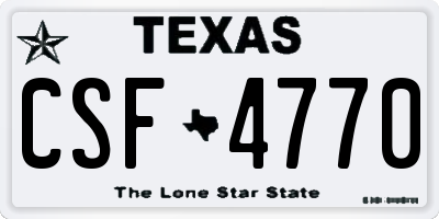 TX license plate CSF4770