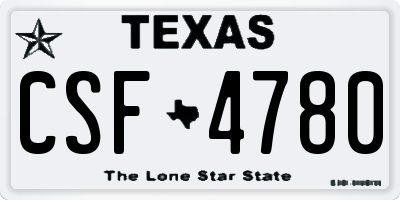 TX license plate CSF4780