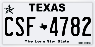TX license plate CSF4782