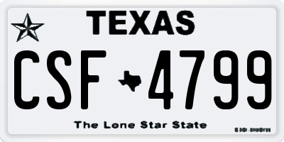 TX license plate CSF4799