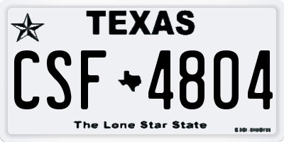 TX license plate CSF4804