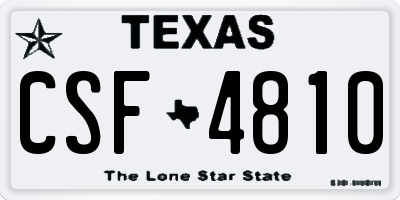 TX license plate CSF4810
