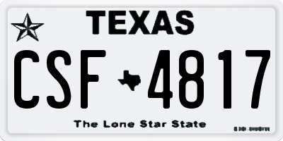 TX license plate CSF4817