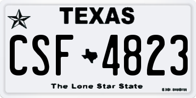 TX license plate CSF4823