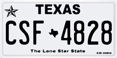TX license plate CSF4828