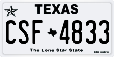 TX license plate CSF4833