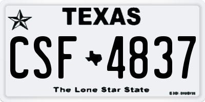 TX license plate CSF4837