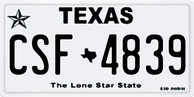 TX license plate CSF4839