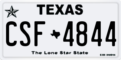 TX license plate CSF4844
