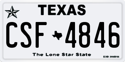TX license plate CSF4846