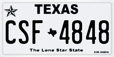 TX license plate CSF4848