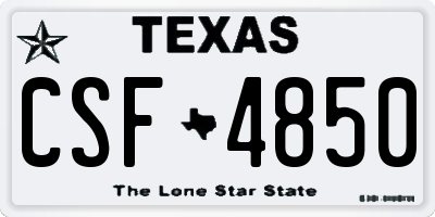 TX license plate CSF4850