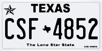 TX license plate CSF4852