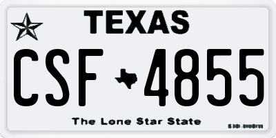 TX license plate CSF4855