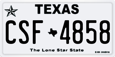 TX license plate CSF4858