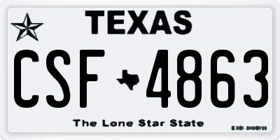 TX license plate CSF4863