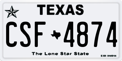 TX license plate CSF4874