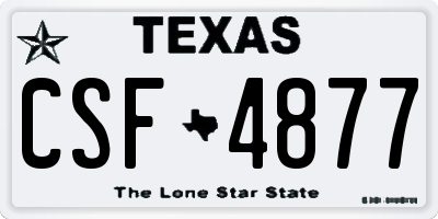 TX license plate CSF4877