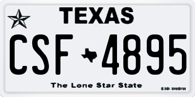 TX license plate CSF4895