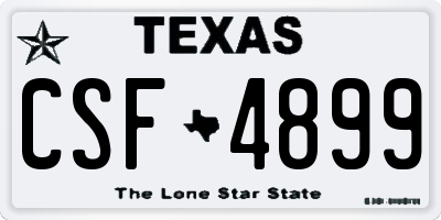 TX license plate CSF4899