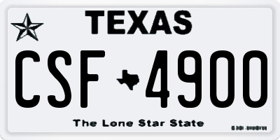 TX license plate CSF4900